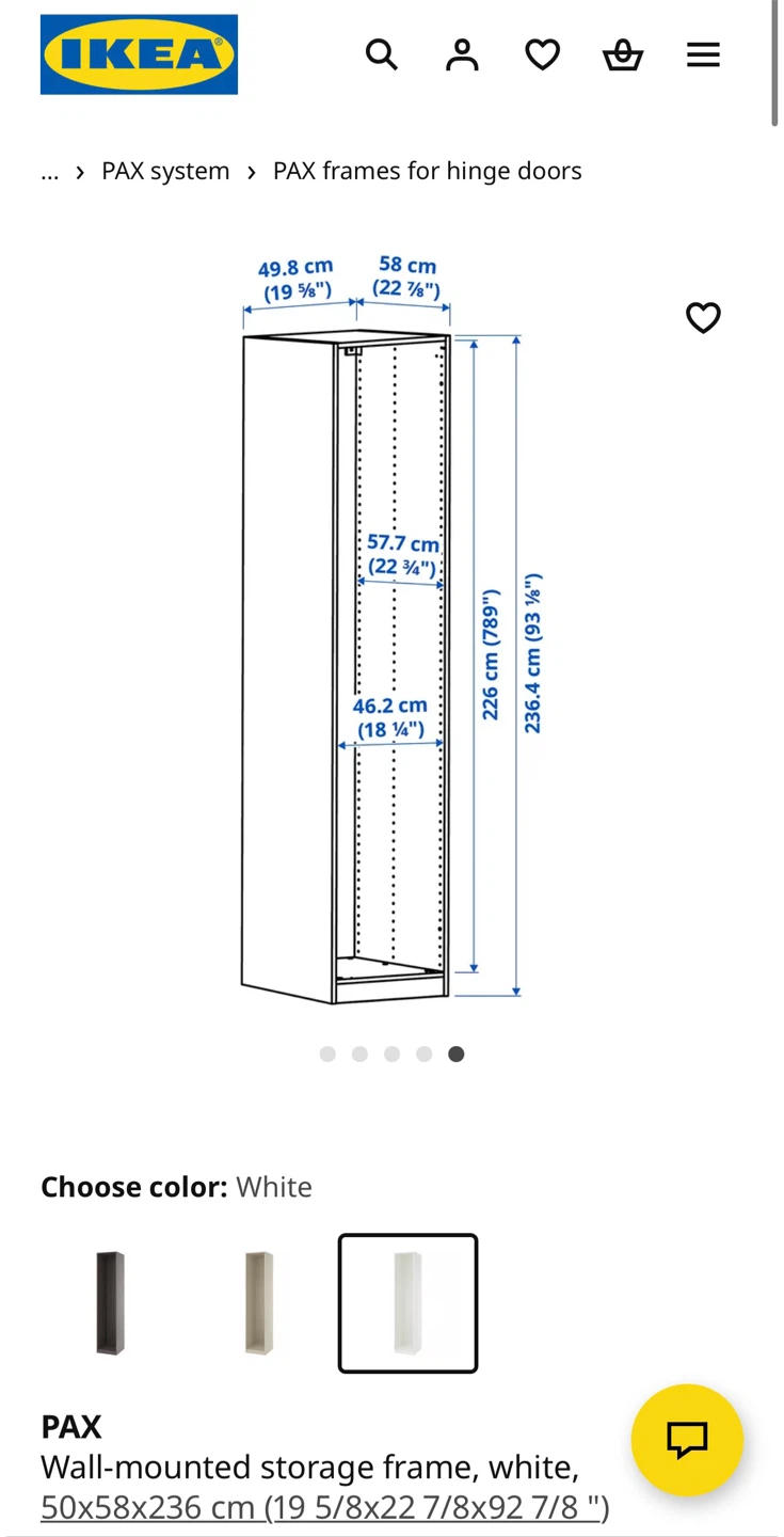 IKEA PAX Wardrobe with shelf and hanging rod - photo 3