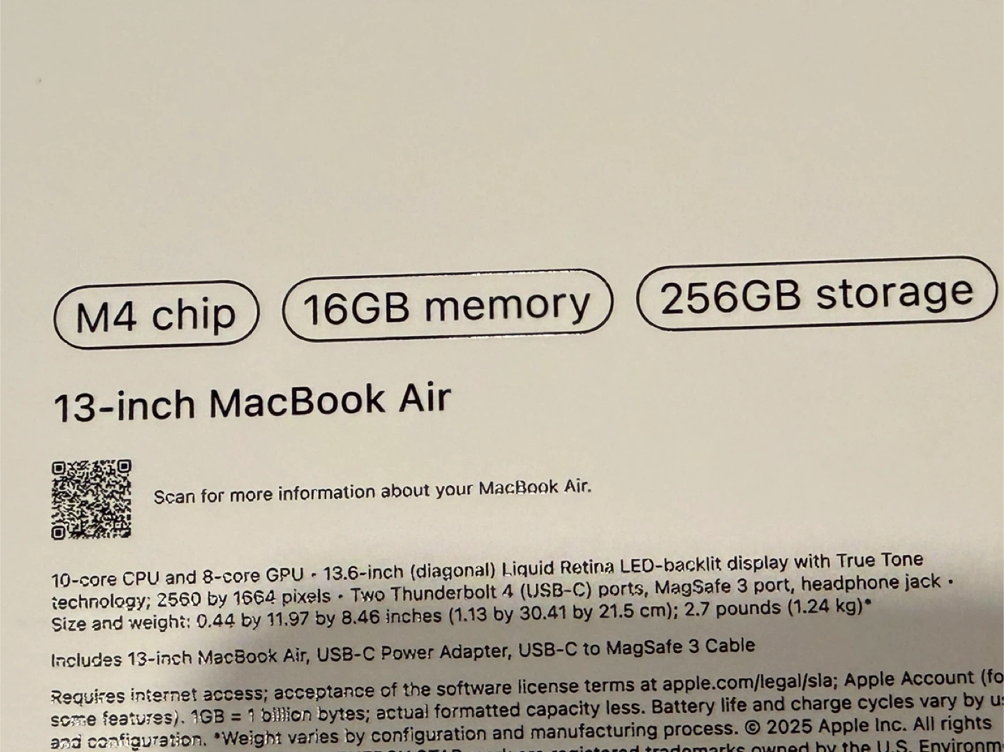 SILVER Sealed New 13-inch MacBook Air M4 chip 16GB 256GB SILVER - photo 3