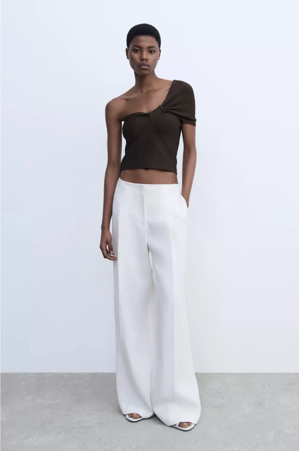 New with tags Zara one shoulder asymmetrical knot top S - photo 5