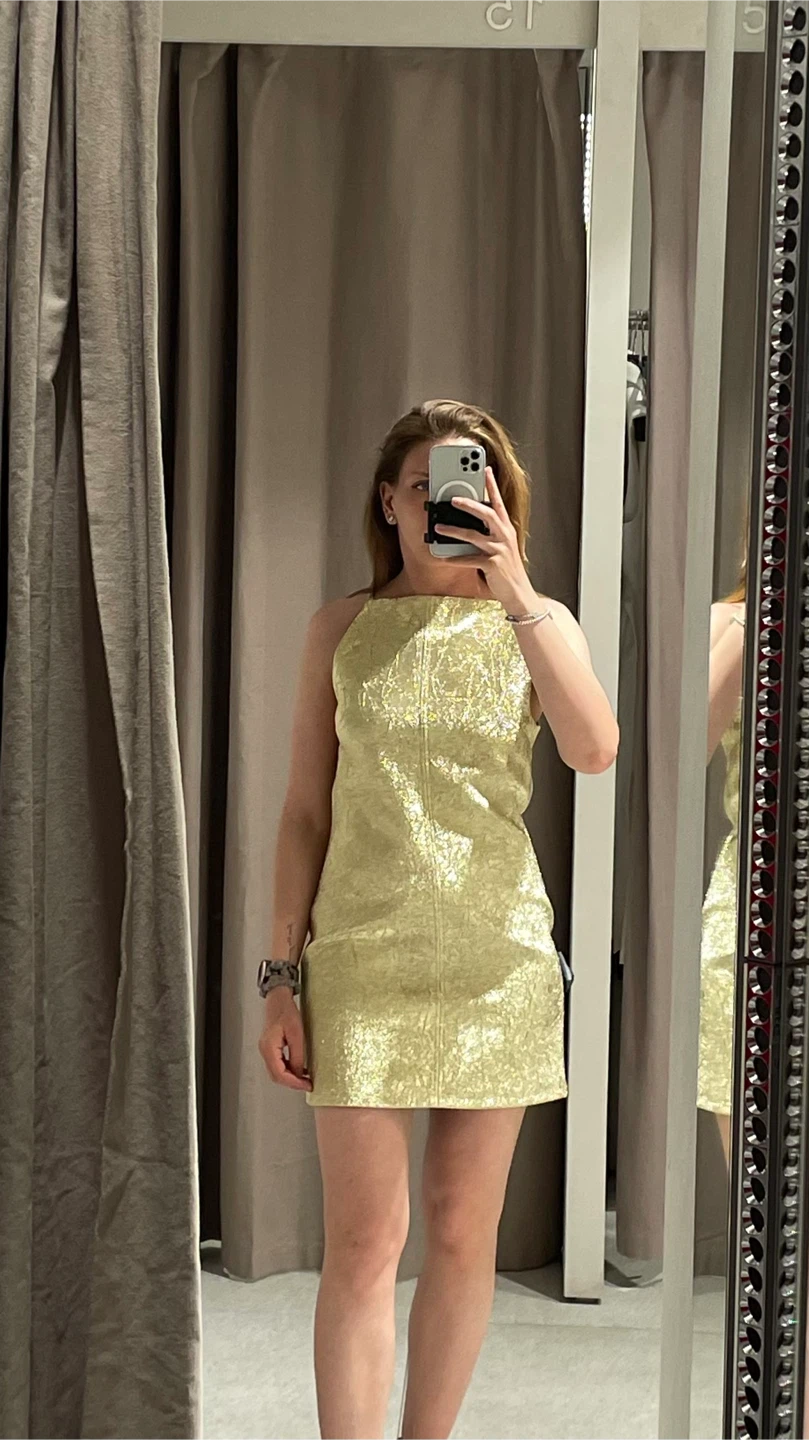 New shiny gold mini dress Zara S
