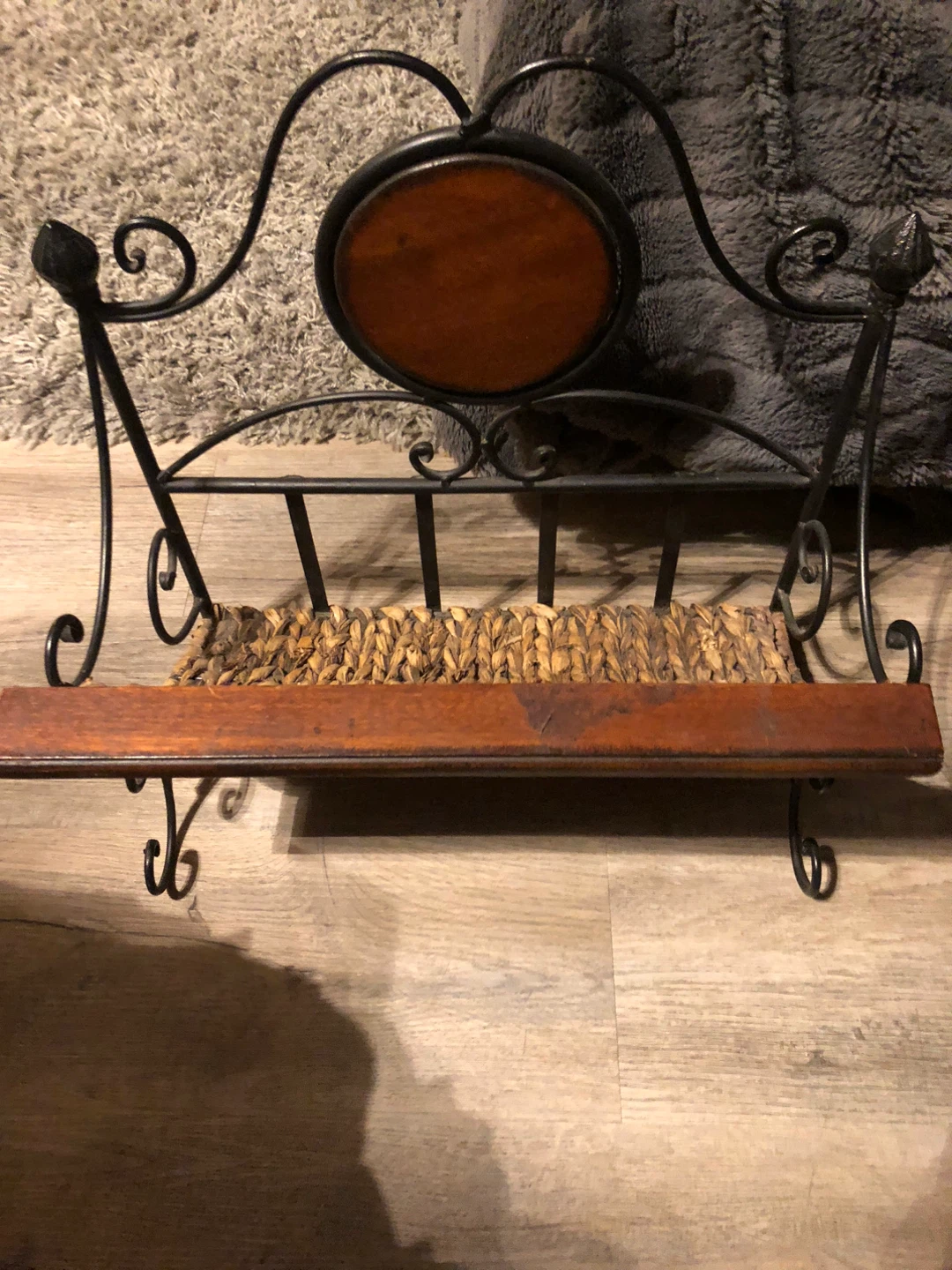 Wrought Iron & Wicker  Rack