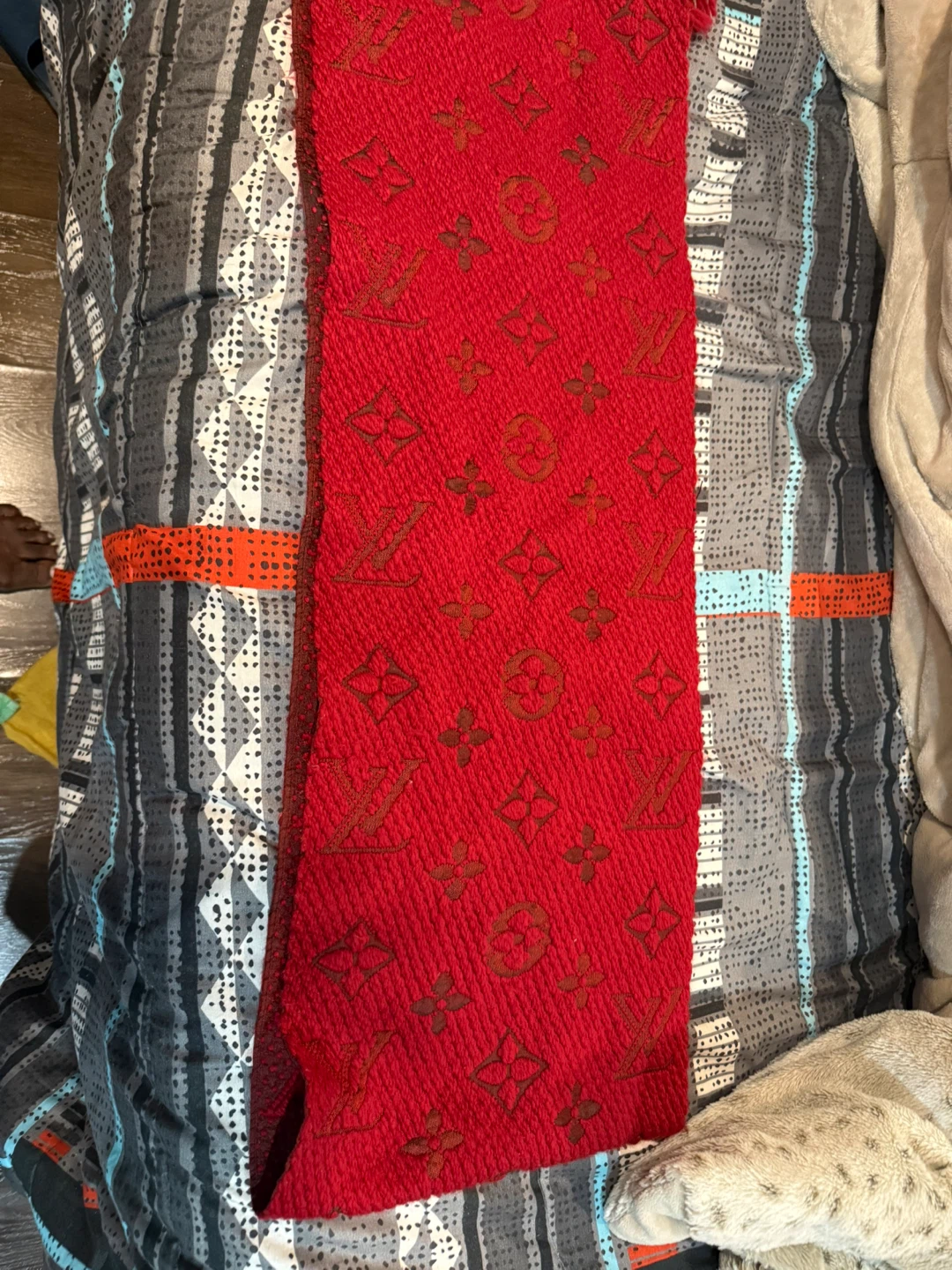 Louis Vuitton Red Scarf