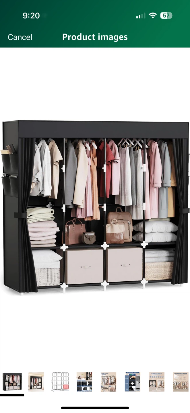 Mavivegue Large Wardrobe Closet - Black - photo 3