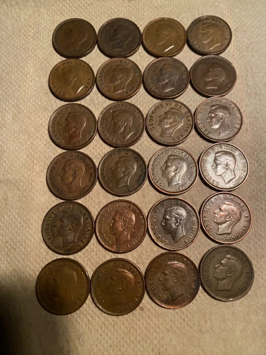 24 pieces Canadian Penny Collection