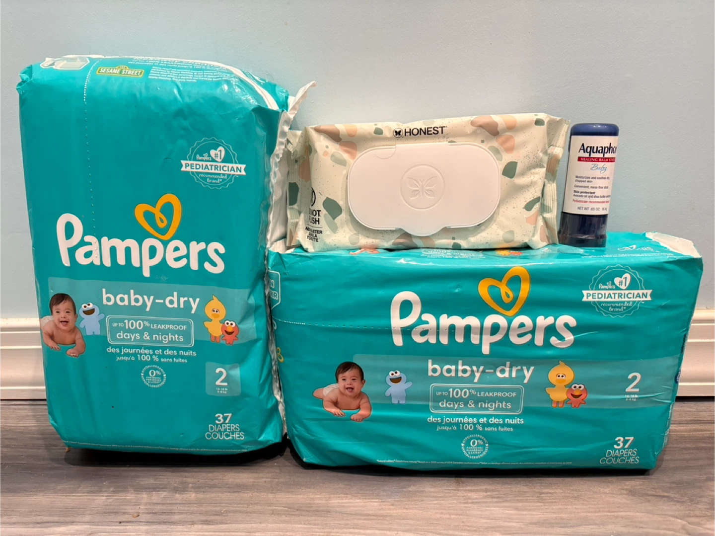 Pampers Baby-Dry Size 2 Diapers + Wipes