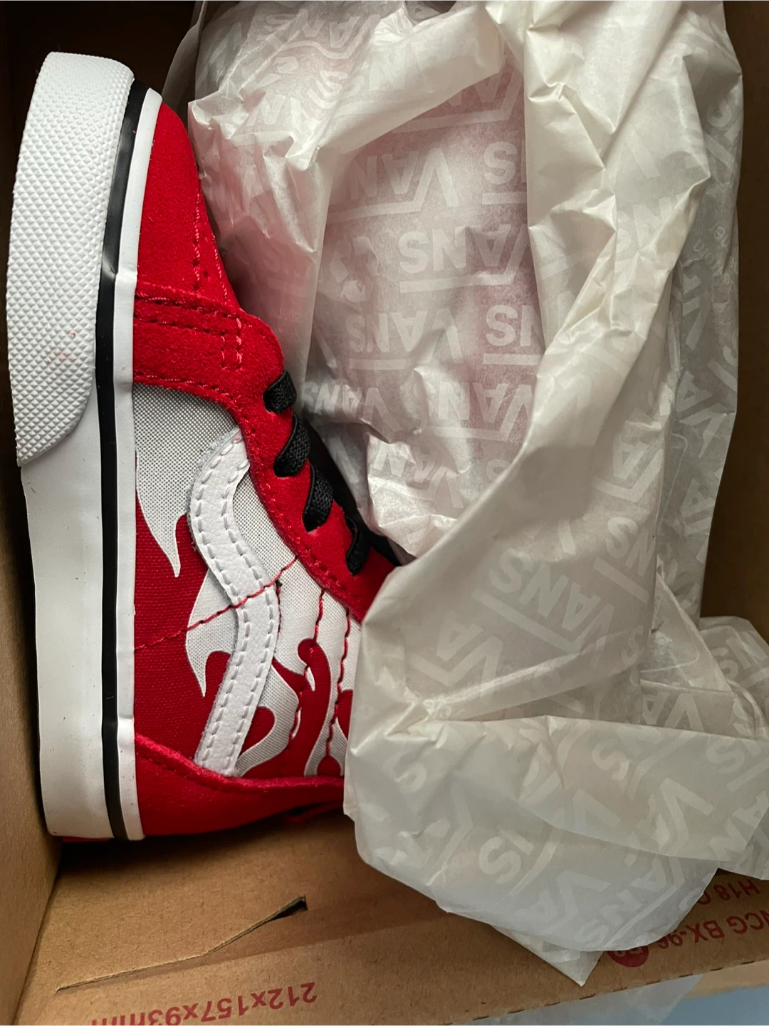 Vans Sk8-Hi Zip Ferocious Flame Racing Red - Size 6 Toddler - photo 2