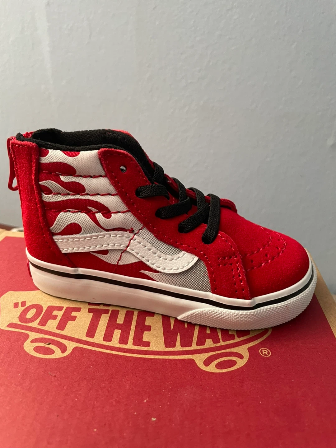 Vans Sk8-Hi Zip Ferocious Flame Racing Red - Size 6 Toddler