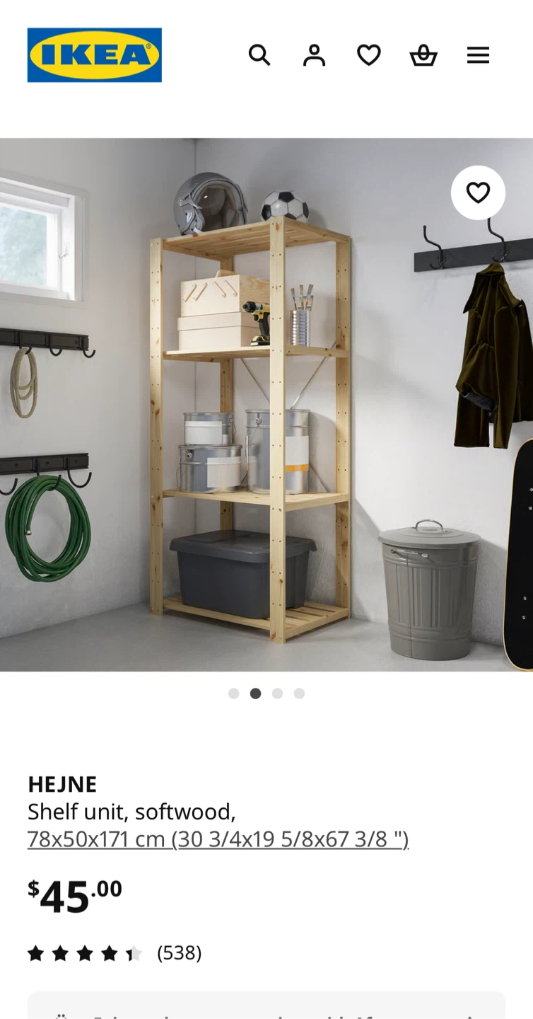 IKEA HEJNE Shelf Unit - Softwood - photo 2