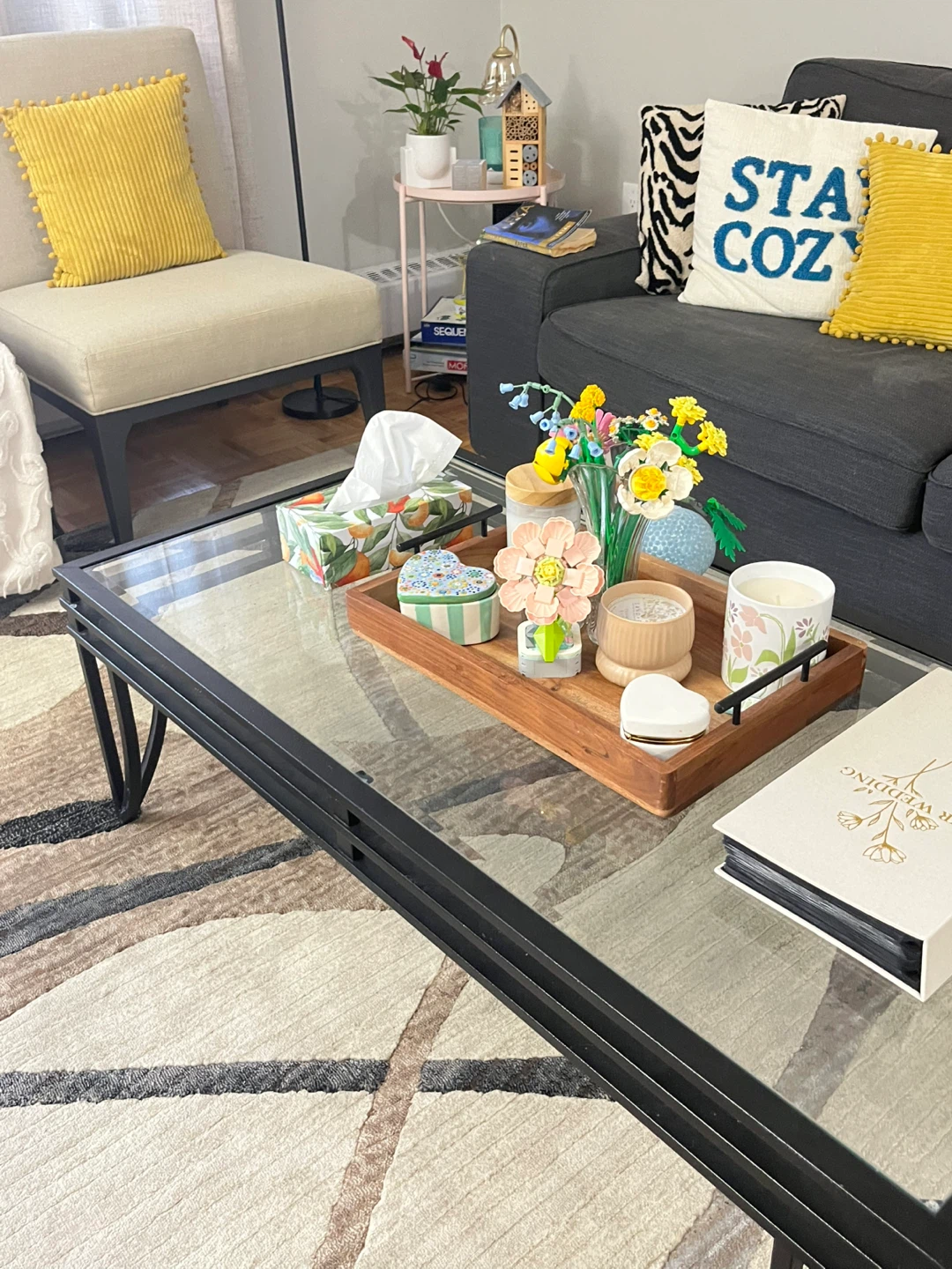 Glass Coffee Table with Black Metal Frame - photo 4