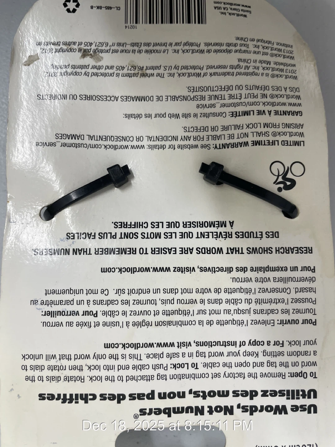 Wordlock Combination Bike Lock - New! - photo 2