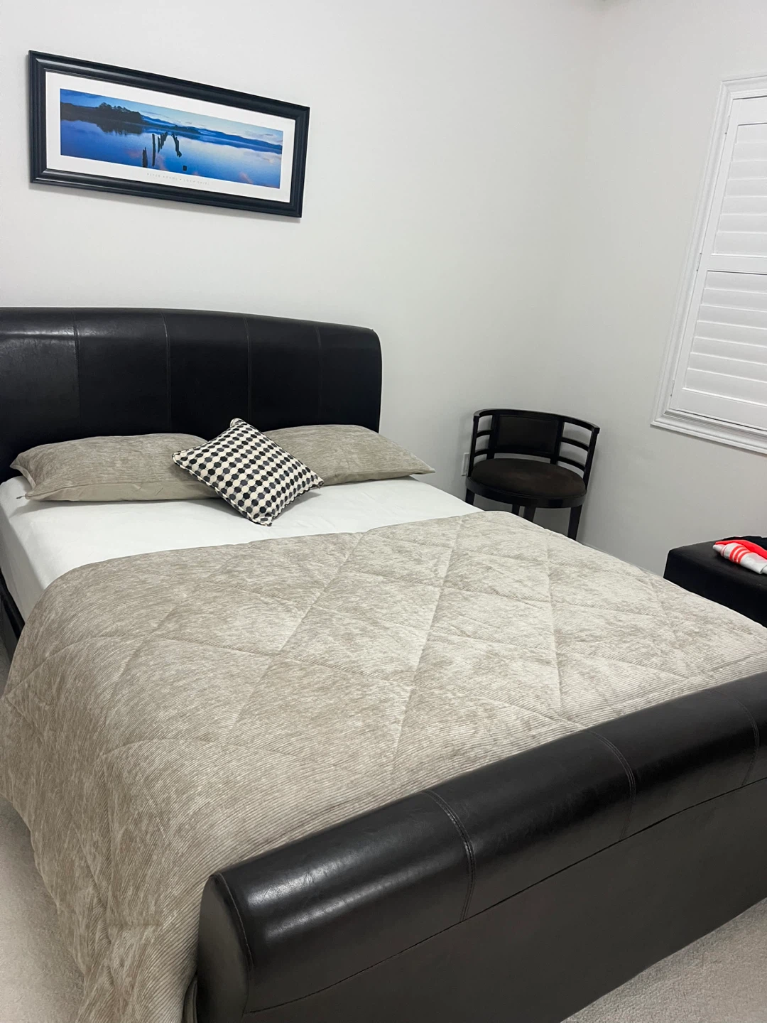 Black Leather Bed Frame - photo 2
