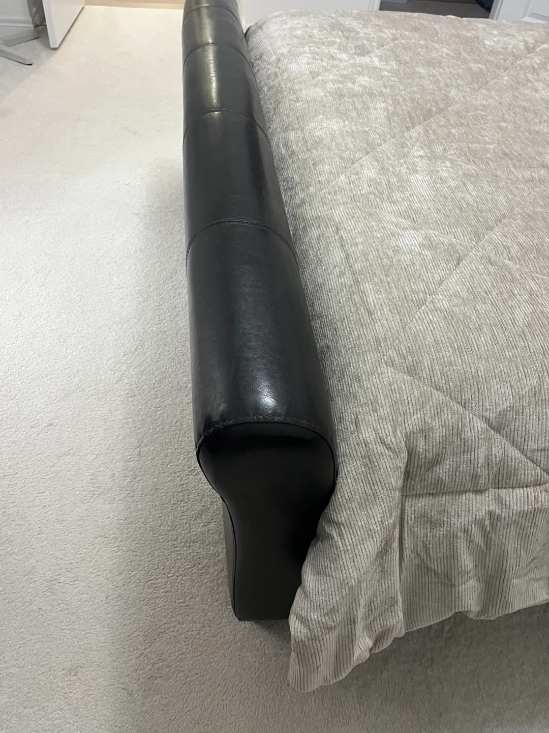 Black Leather Bed Frame - photo 3