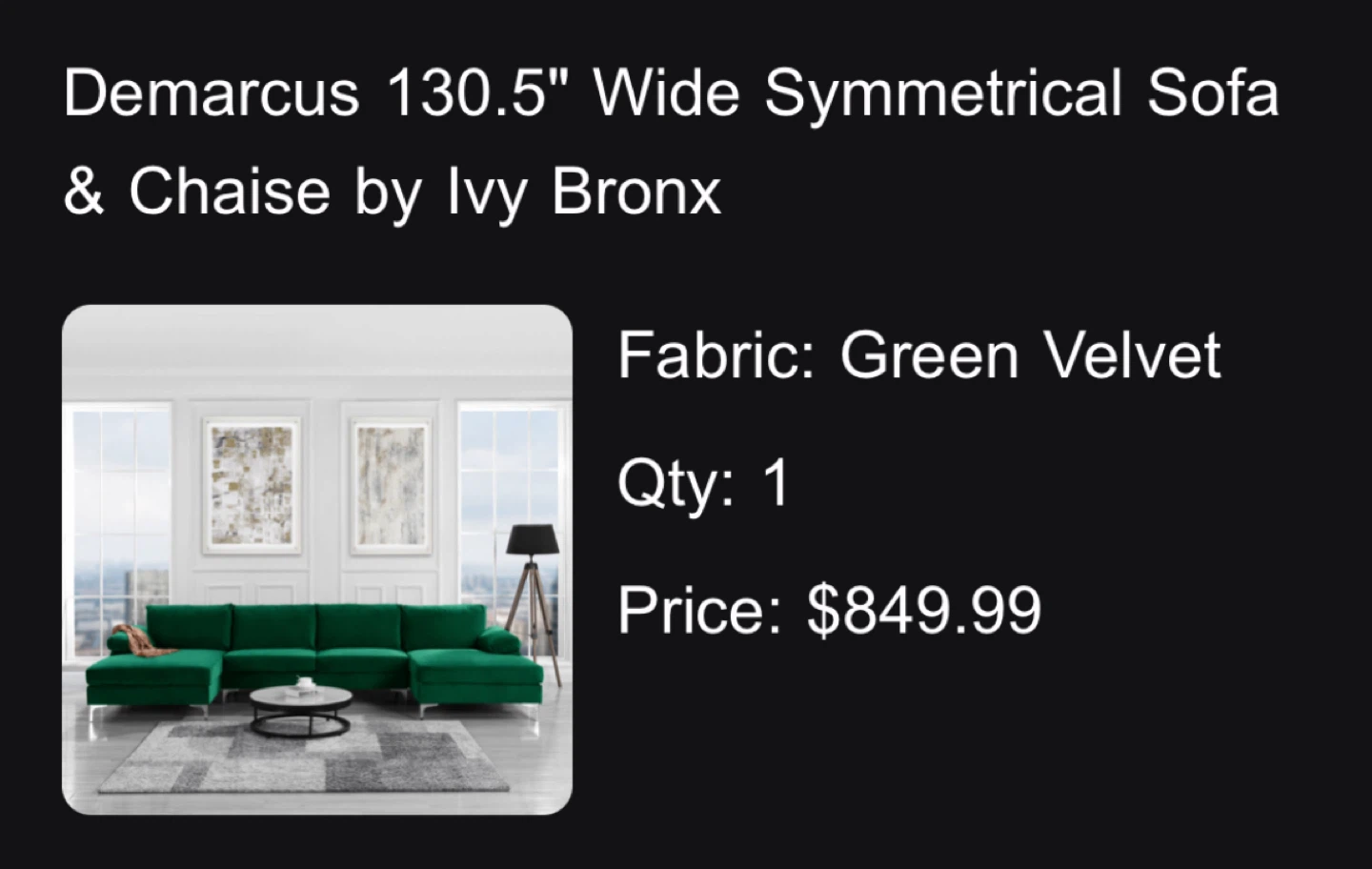 Green Velvet Sofa & Chaise - photo 3