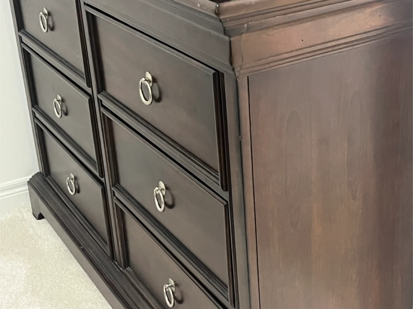 Dark Brown Wood Dresser
