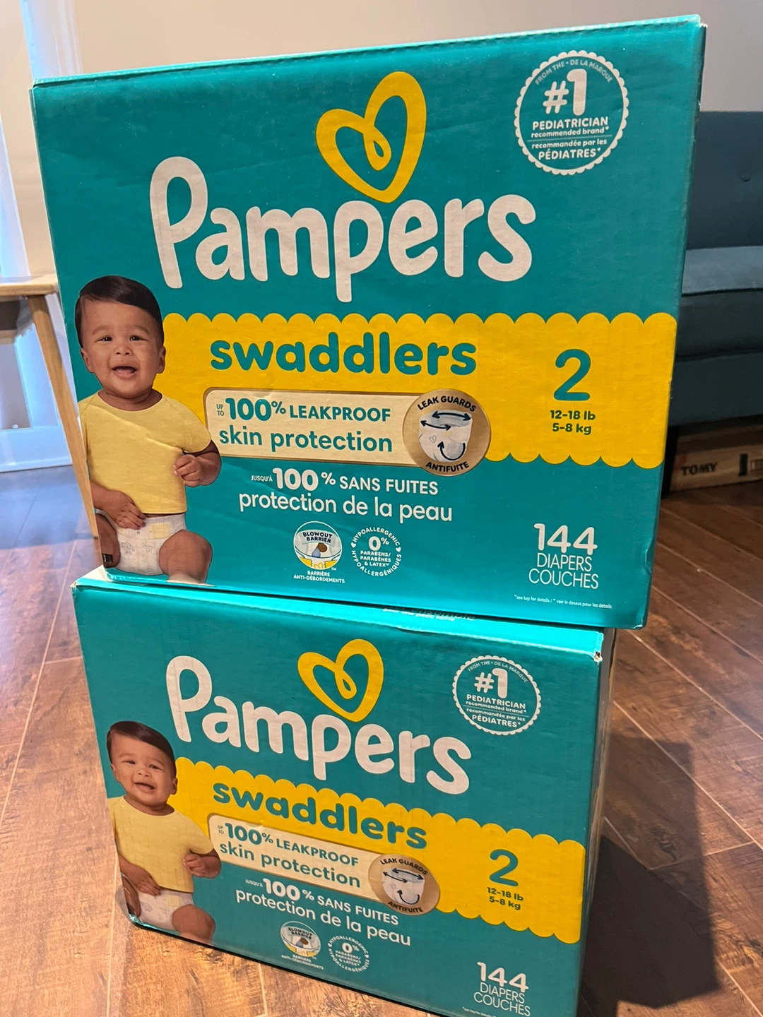 Pampers Swaddlers Size 2 (12-18 lb) - 144 Diapers