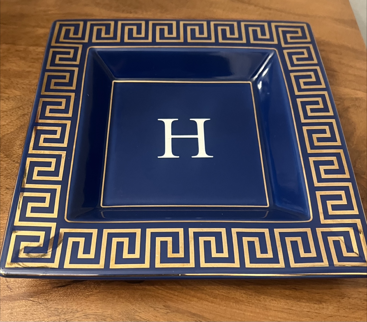 Square Navy & Gold Ceramic Catchall Plate by Mark & Graham - photo 2