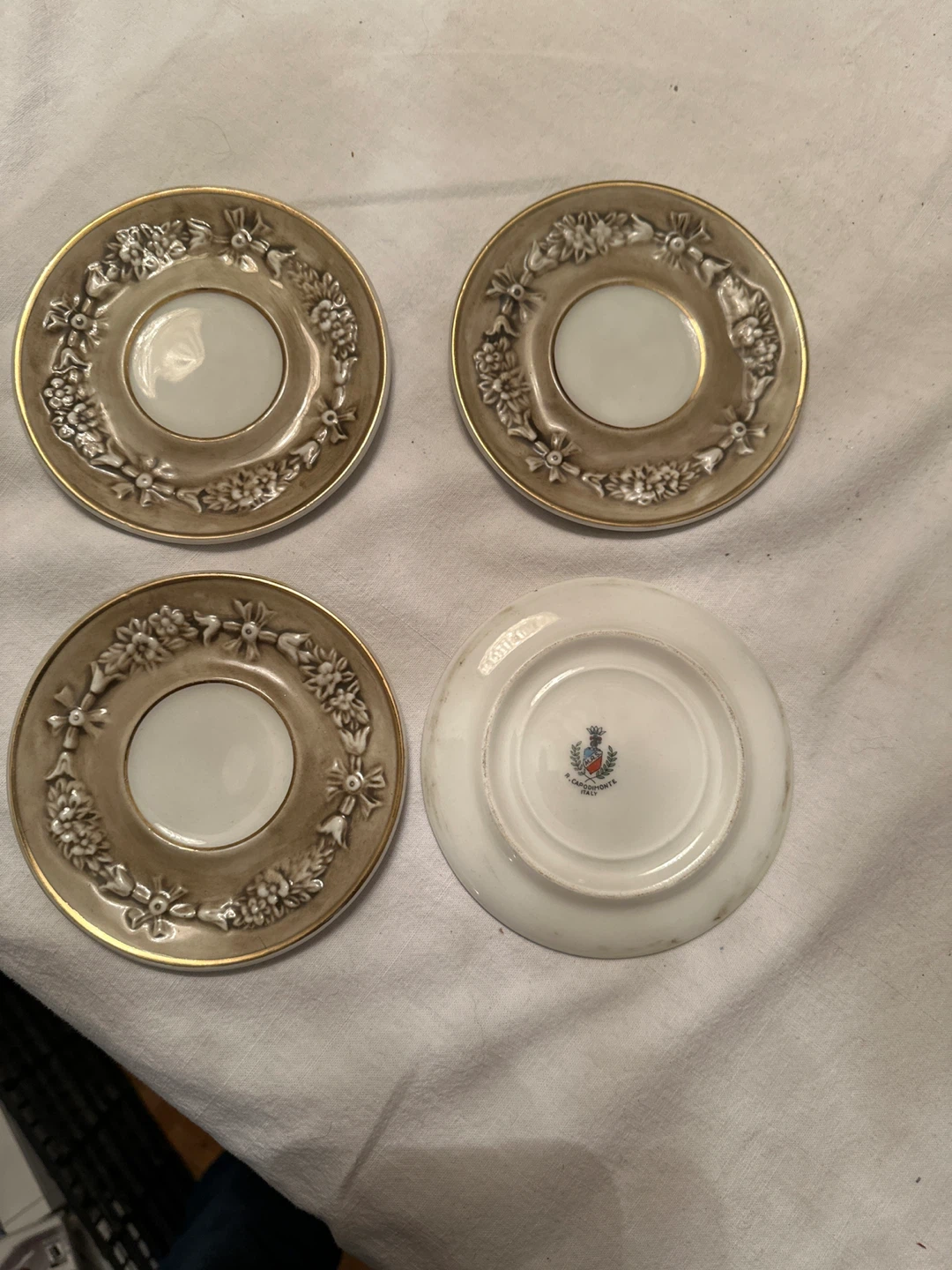 R. Capodimonte Italy Saucers - Set of 4
