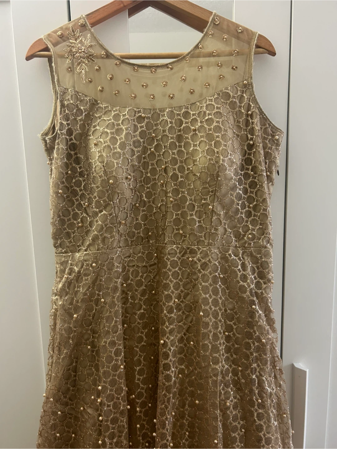 Gold Embellished Sleeveless Dress - photo 2