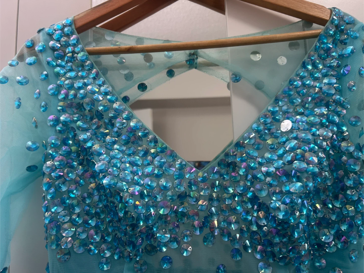 Light Blue Beaded Tulle Dress