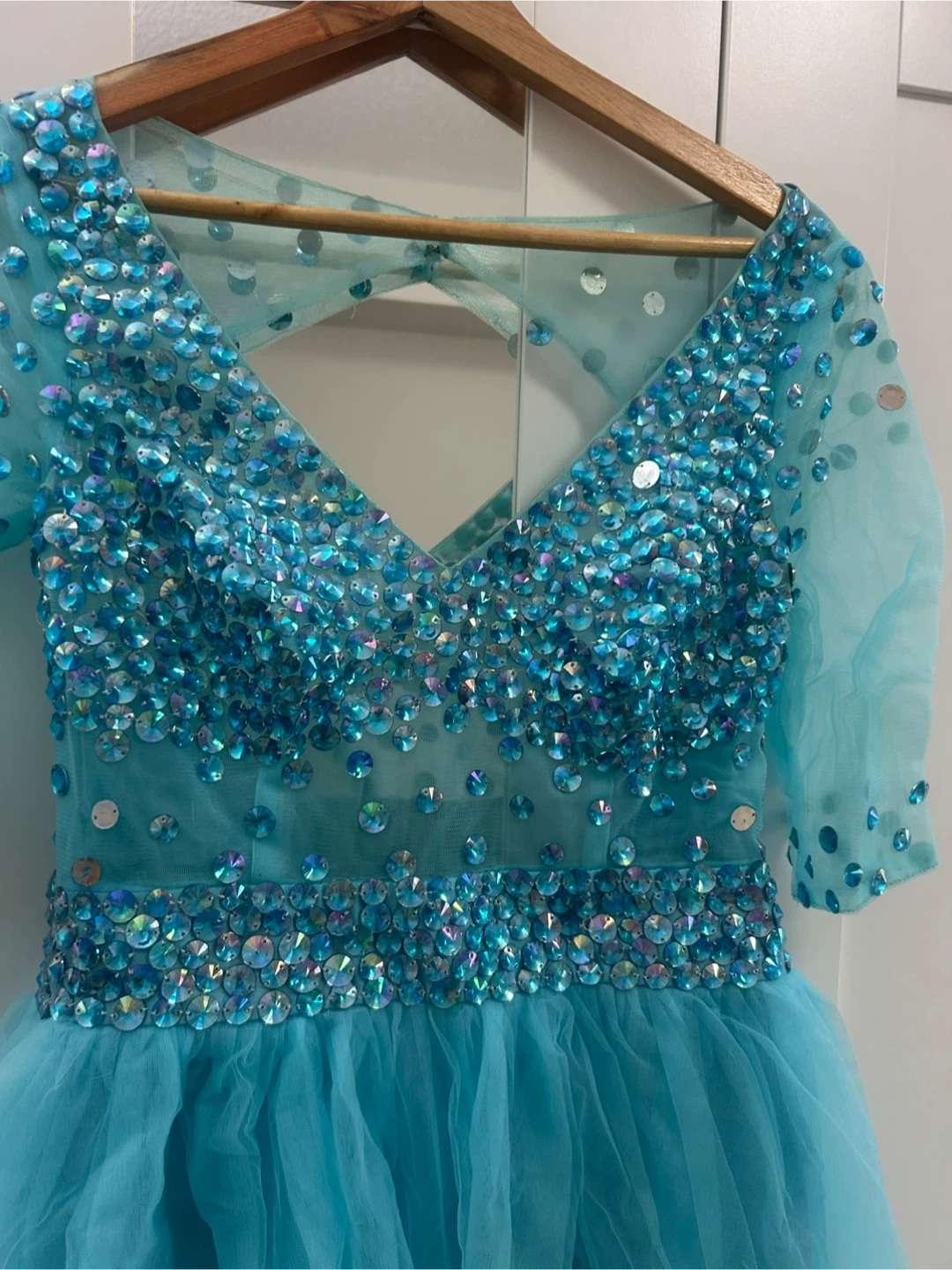 Light Blue Beaded Tulle Dress - photo 2