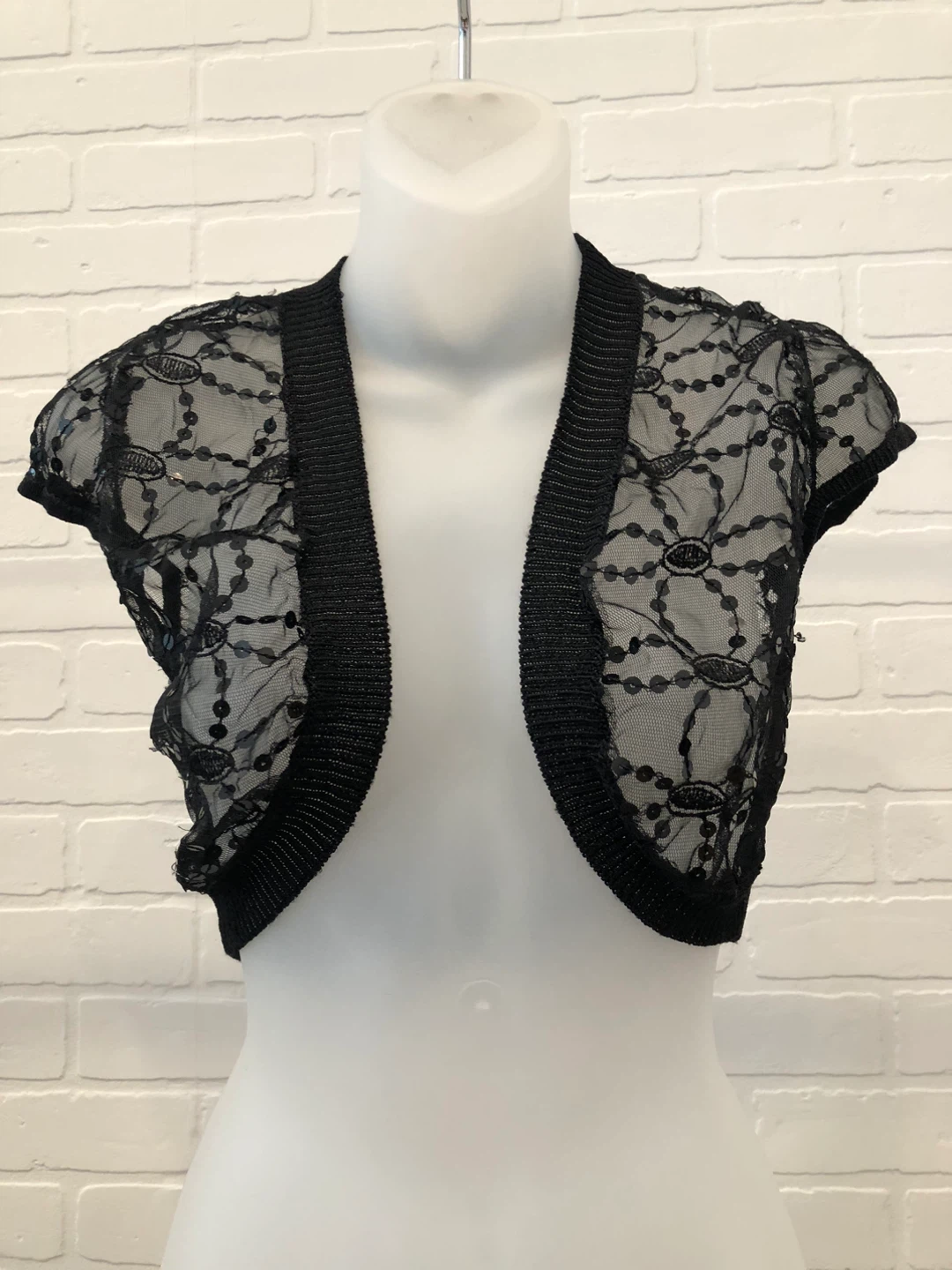 Black Sequin Bolero Shrug
