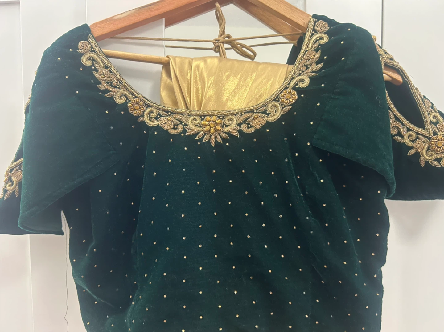 Green & Gold Embroidered Lehenga Choli Set - photo 2