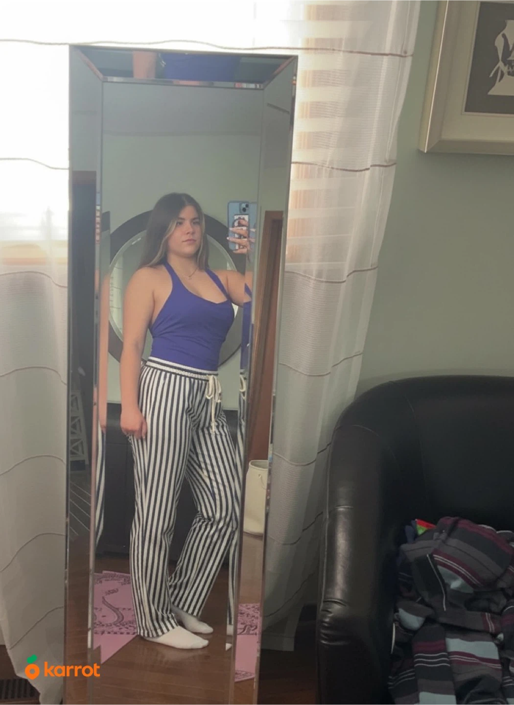 Striped Lounge Pants - Black and White