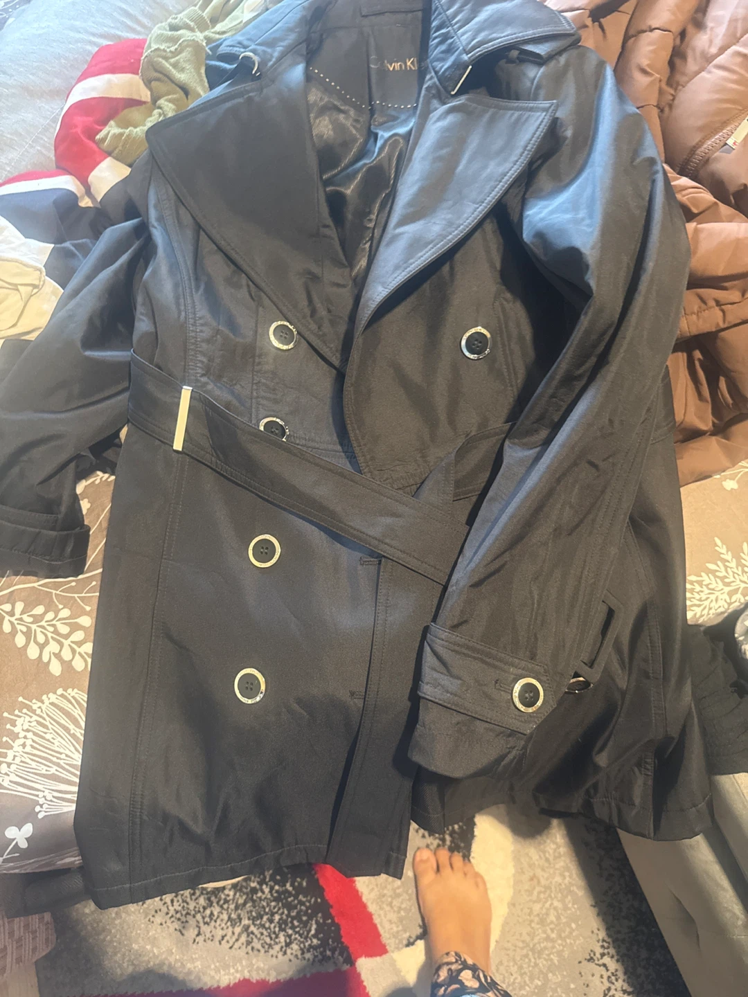 Calvin Klein Black Trench Coat - photo 2