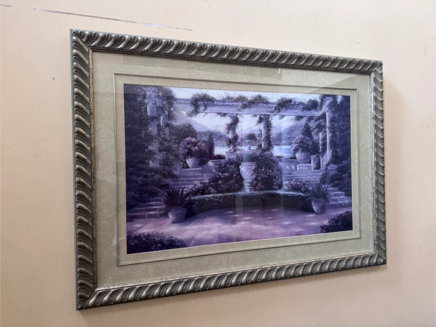 Framed Garden Scene Wall Art