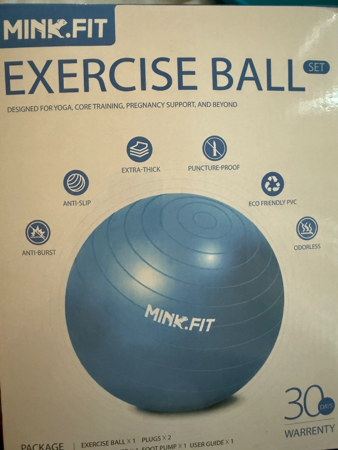 New MINK.FIT Blue Exercise Ball Set (M)