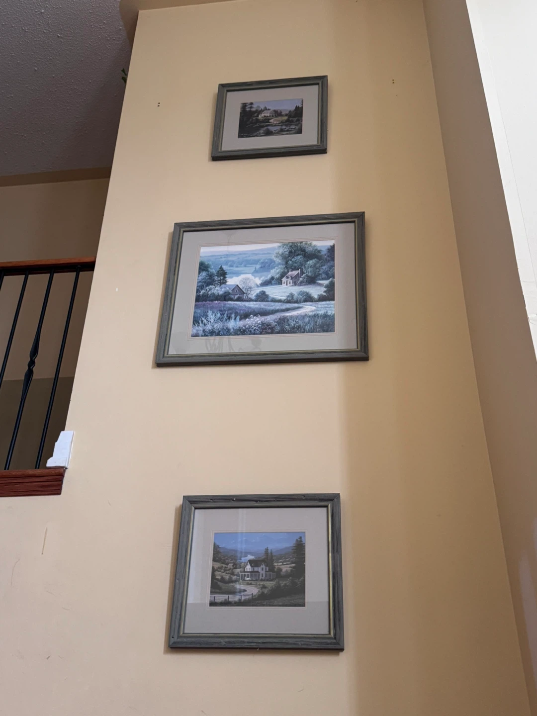 3x Framed Garden Scene Wall Art