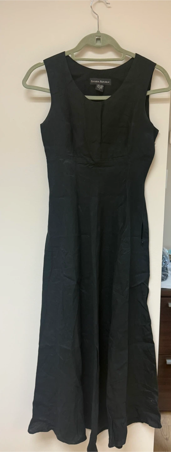 Banana Republic Black Linen Midi Dress – Size 2 - photo 2