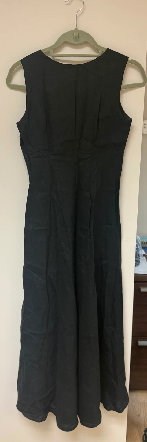 Banana Republic Black Linen Midi Dress – Size 2 - photo 3