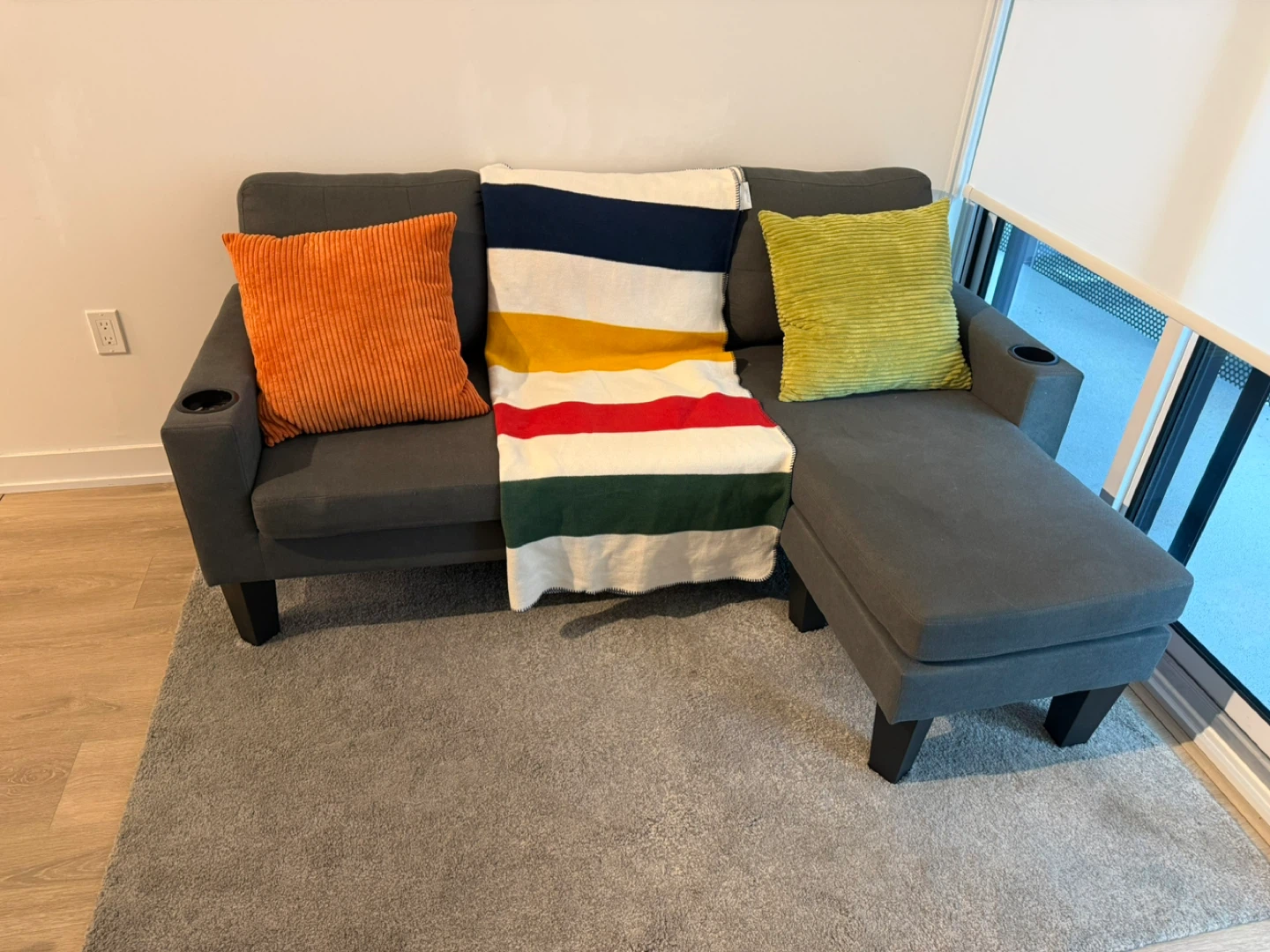 Grey Sectional Sofa with Chaise Lounge - photo 3