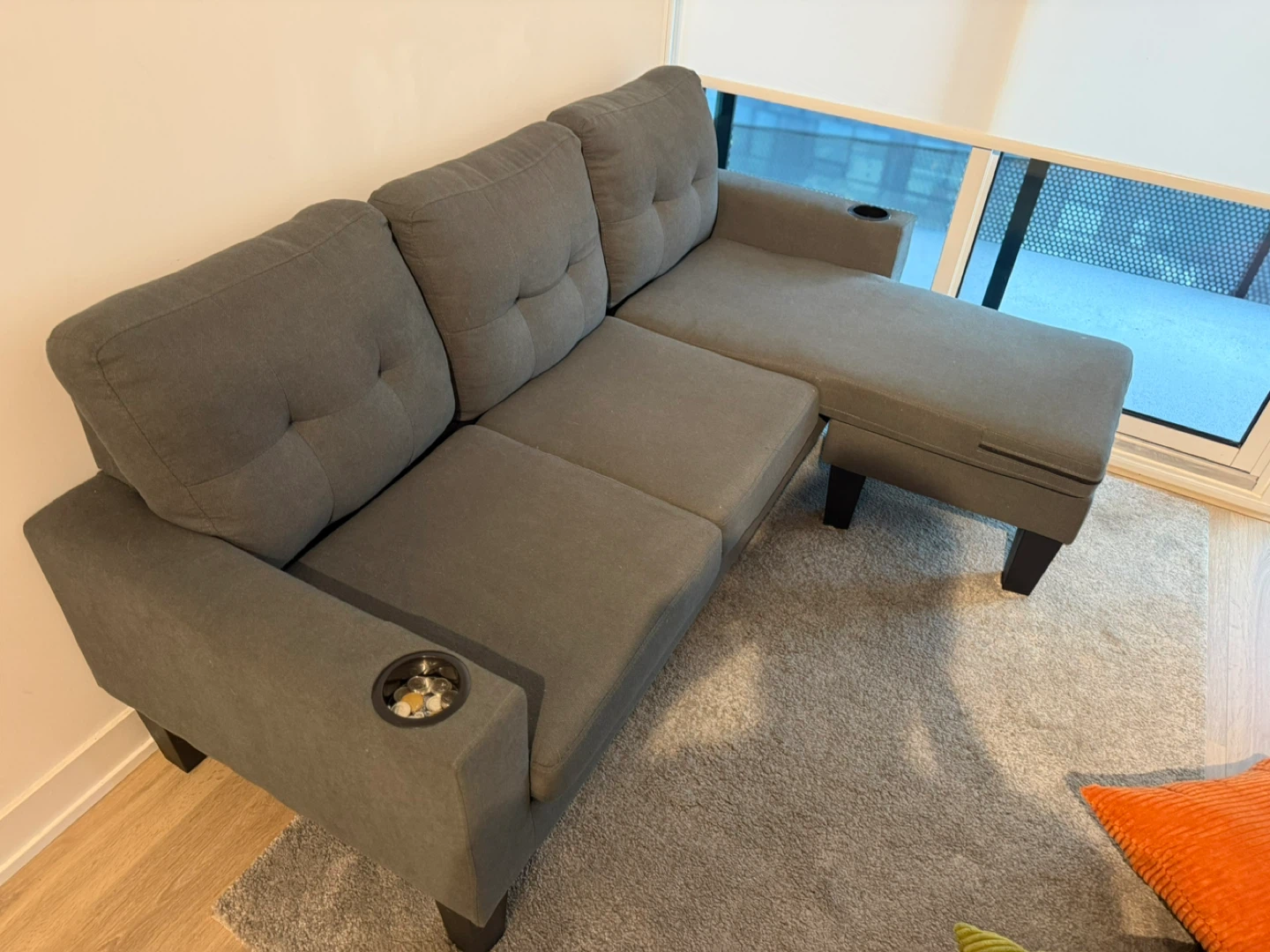 Grey Sectional Sofa with Chaise Lounge