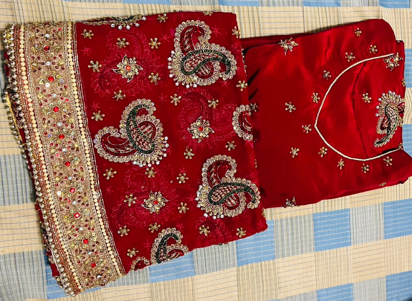 New- high quality work red salwar kameez with duptta(chunni)