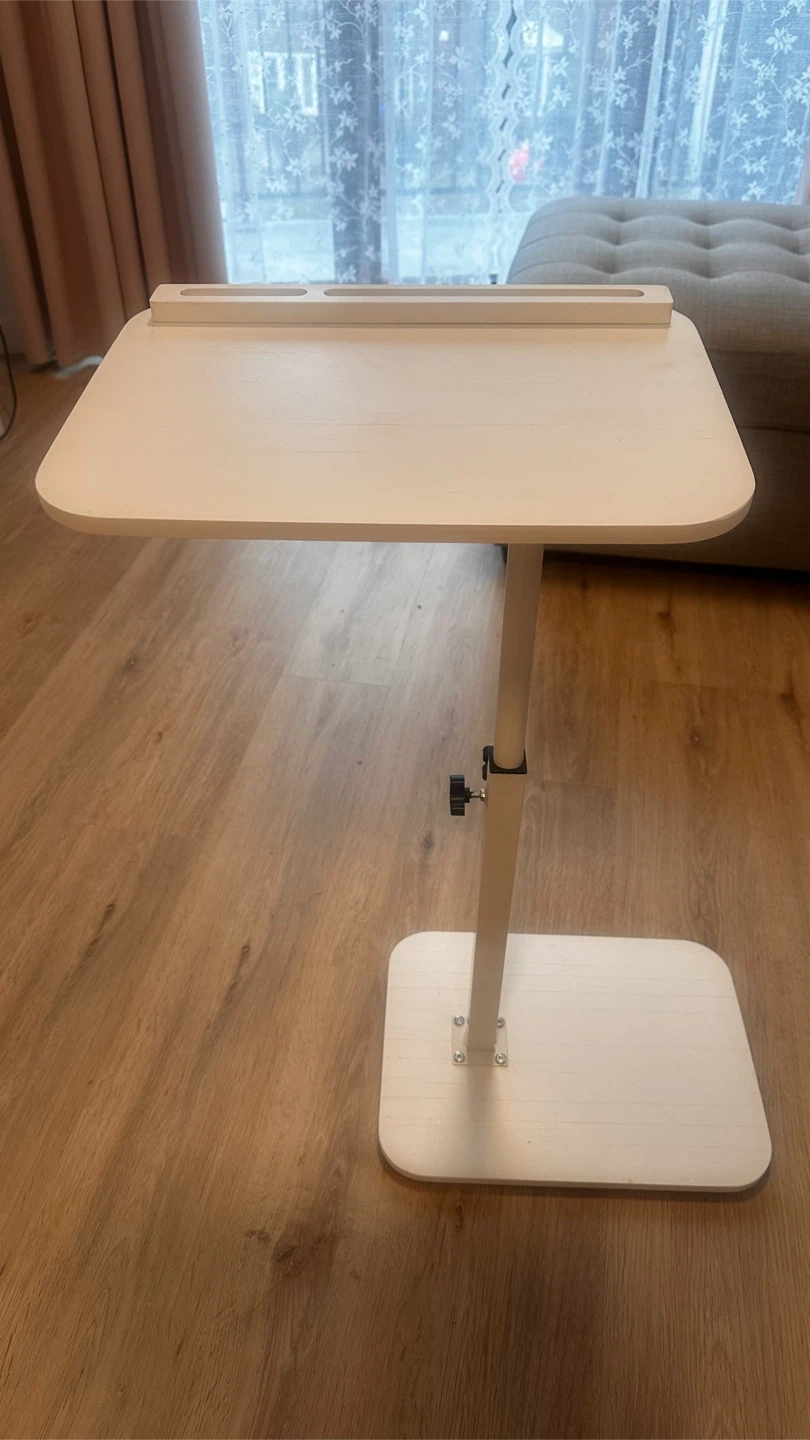 Adjustable Height White Laptop Desk