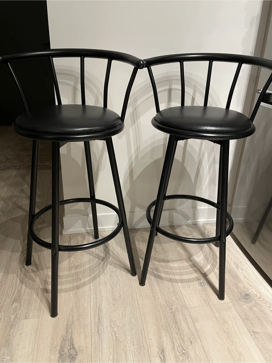 Set of 2 Black Bar Stools