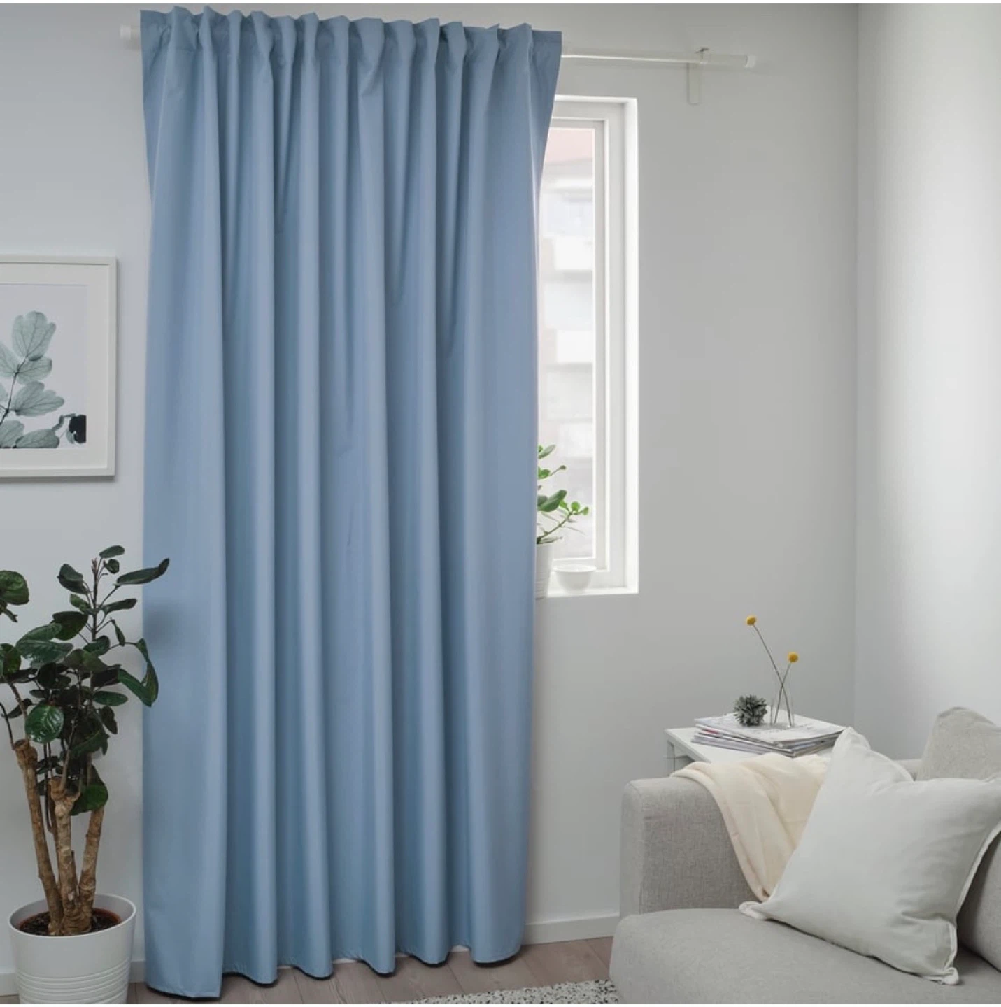 IKEA Blackout Curtains, 3 individual curtains with heading tape