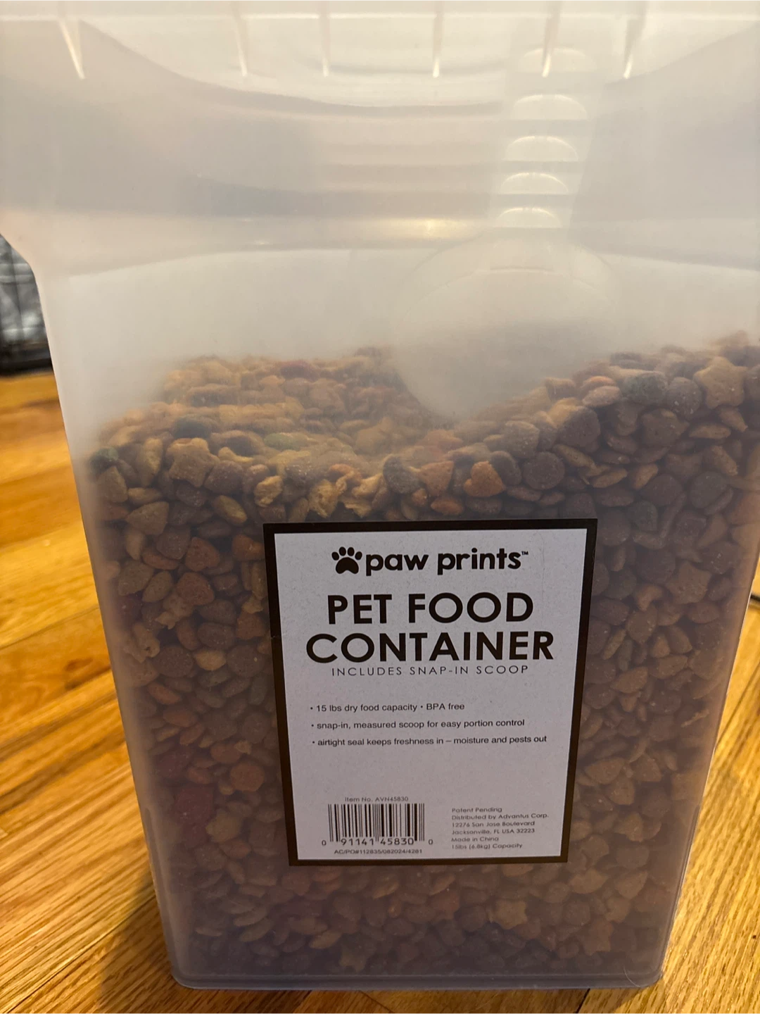 Paw Prints Pet Food Container w/ Scoop - photo 3