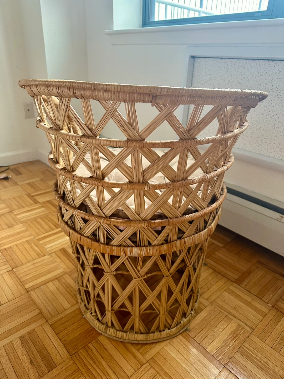 Vintage Wicker /RattanBarrel Chair with Cushion - photo 3