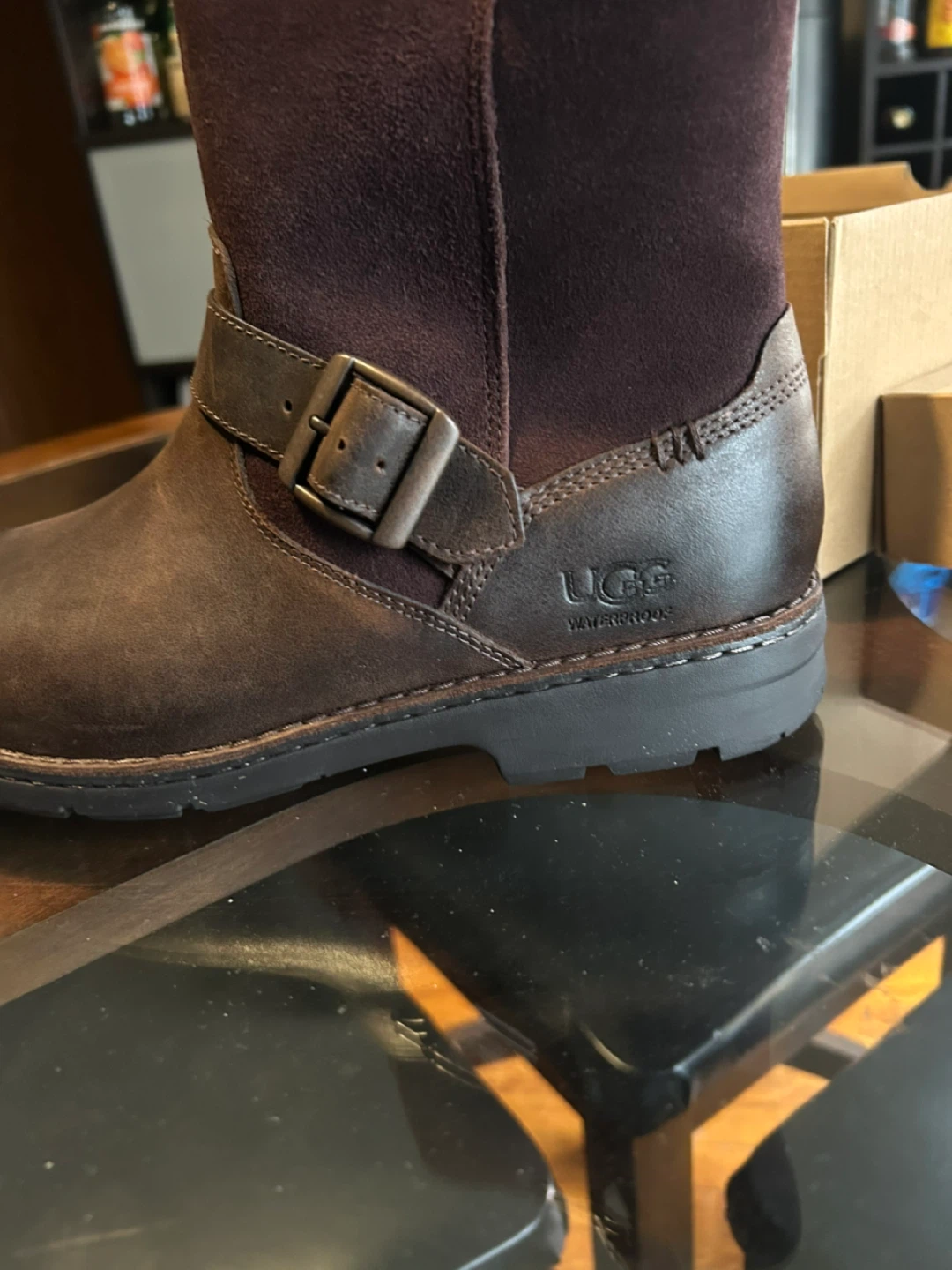 UGG Waterproof Leather Buckle Boots - Size 8 - photo 2
