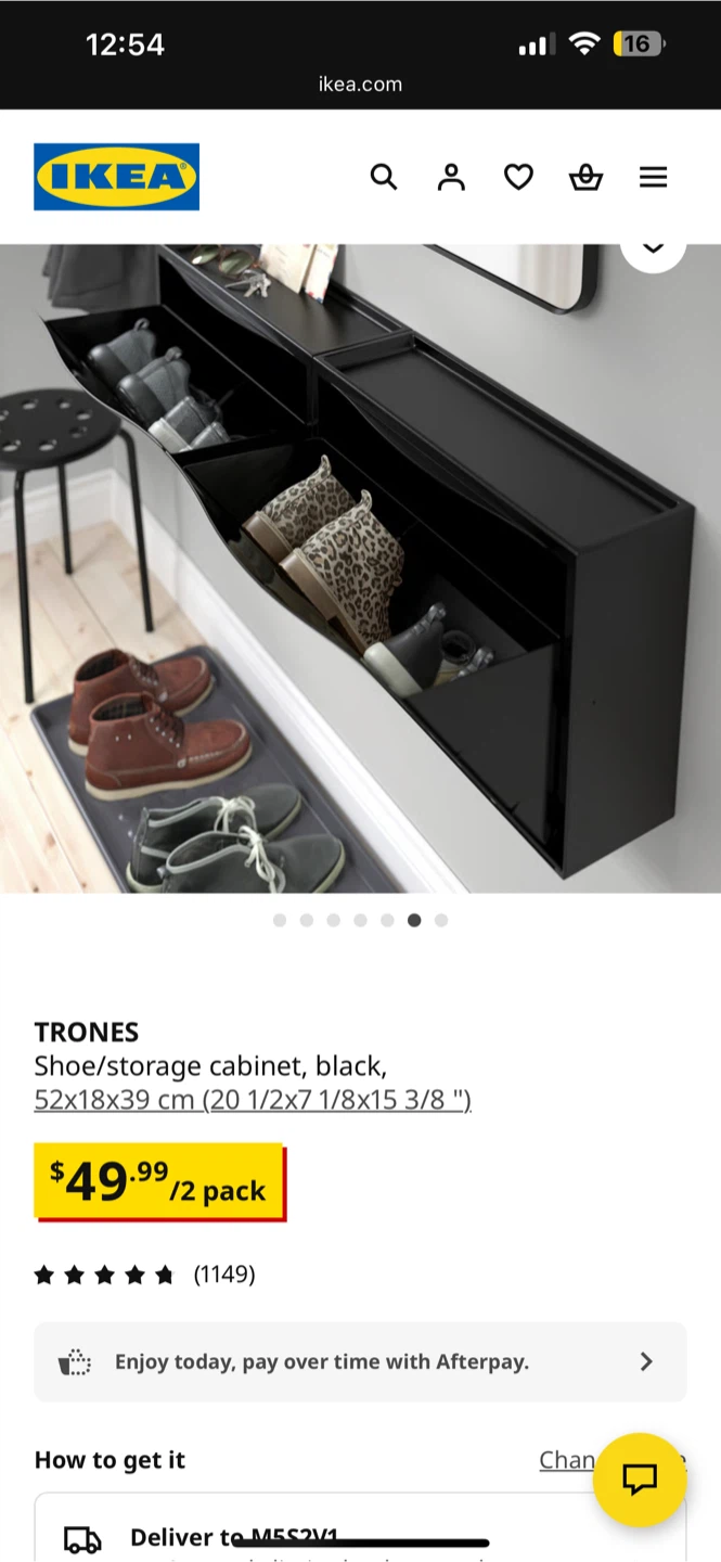 IKEA 3 Pack TRONES Black Shoe/Storage Cabinet - photo 3