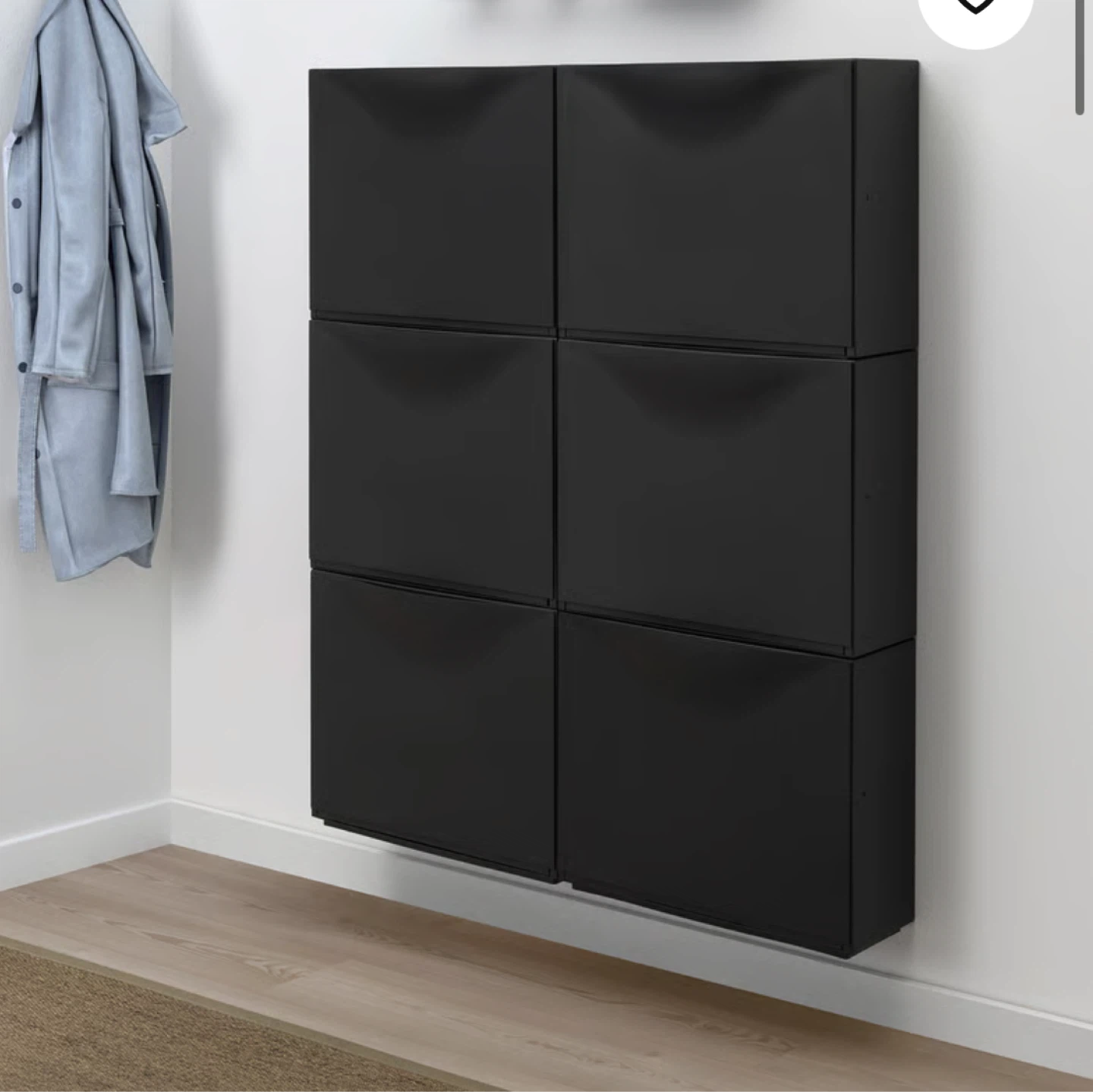 IKEA 3 Pack TRONES Black Shoe/Storage Cabinet