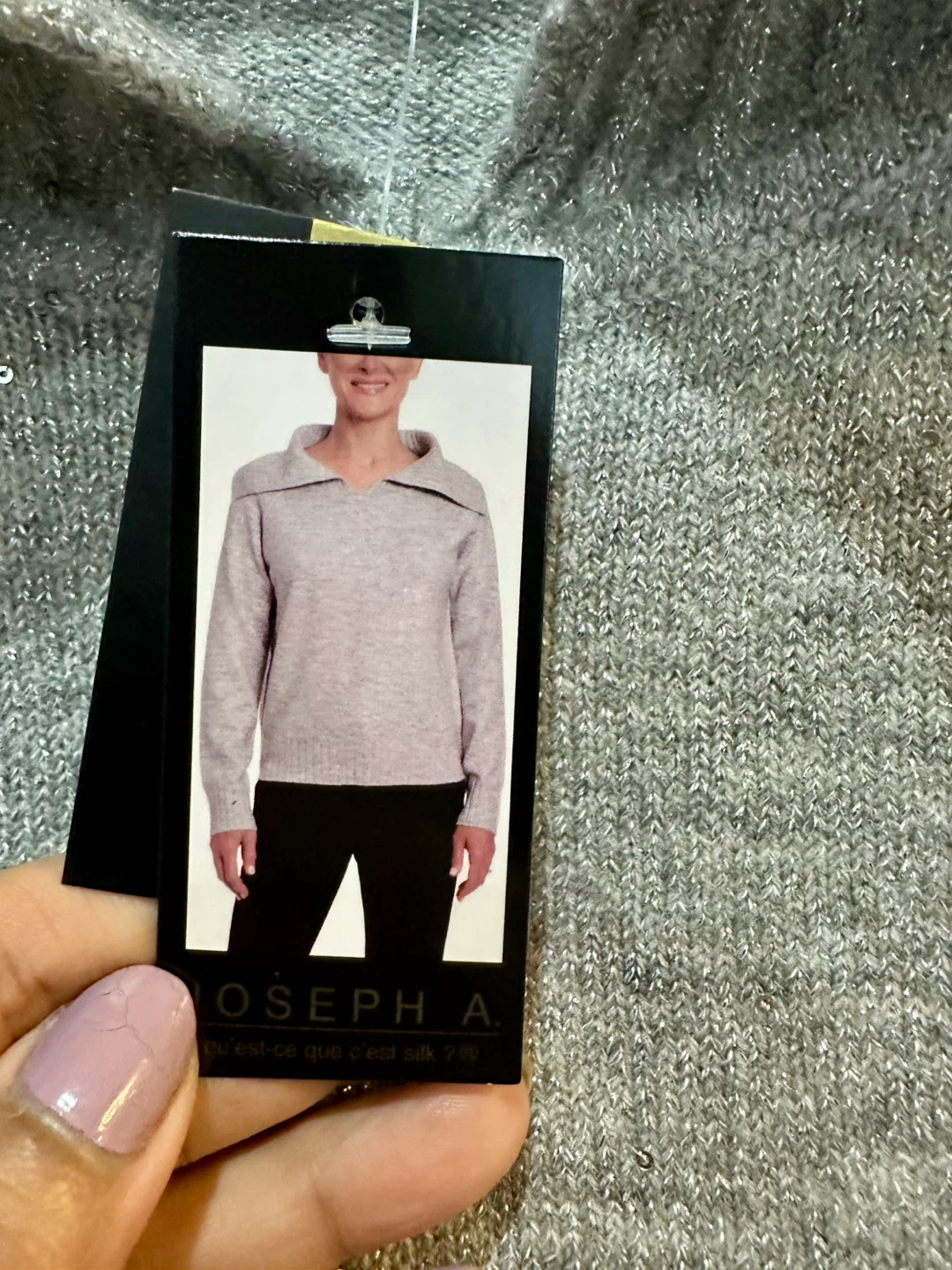 Joseph A Women’s Metallic Shimmer Knit Sweater in Gray - photo 5