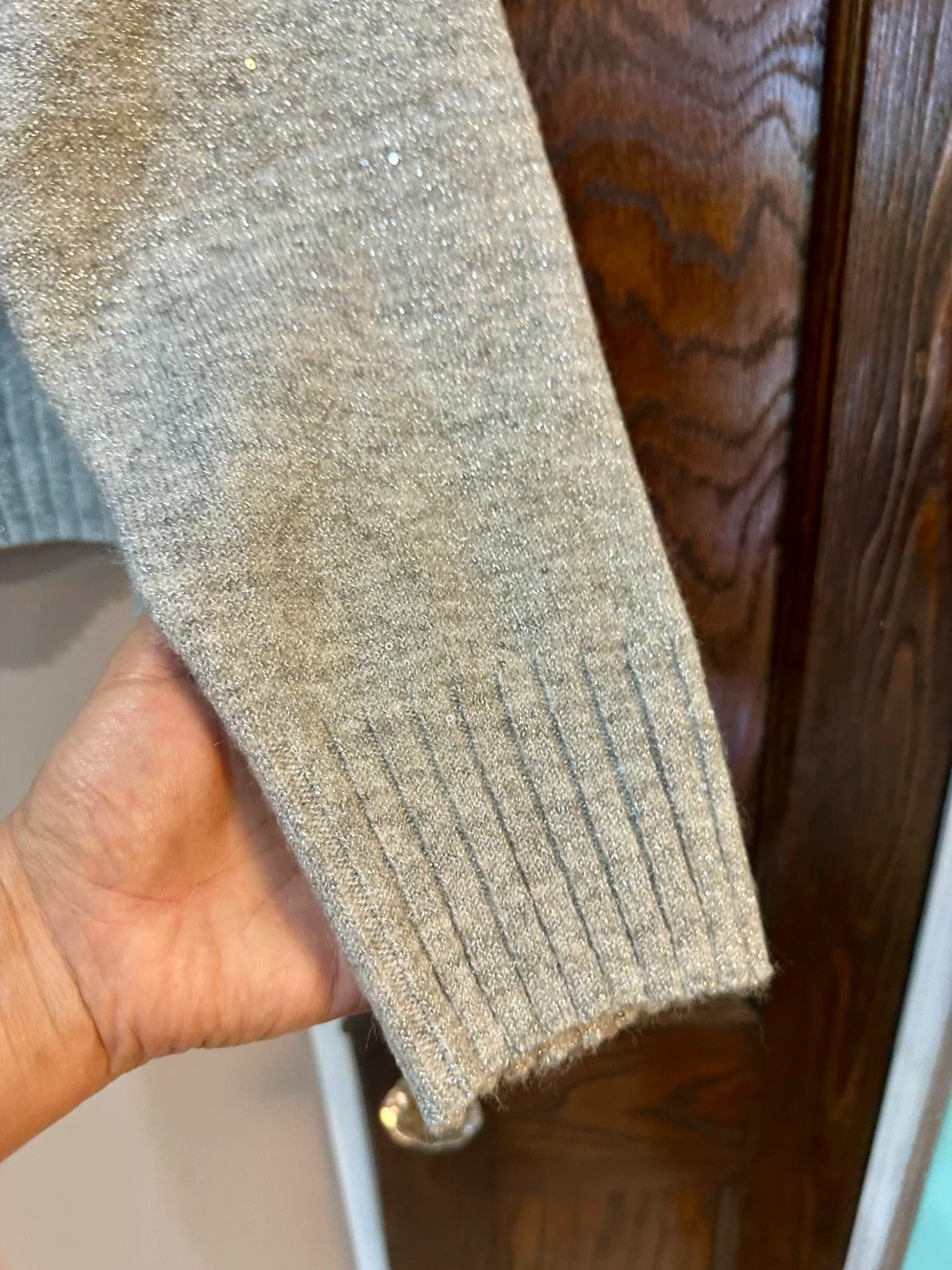 Joseph A Women’s Metallic Shimmer Knit Sweater in Gray - photo 2
