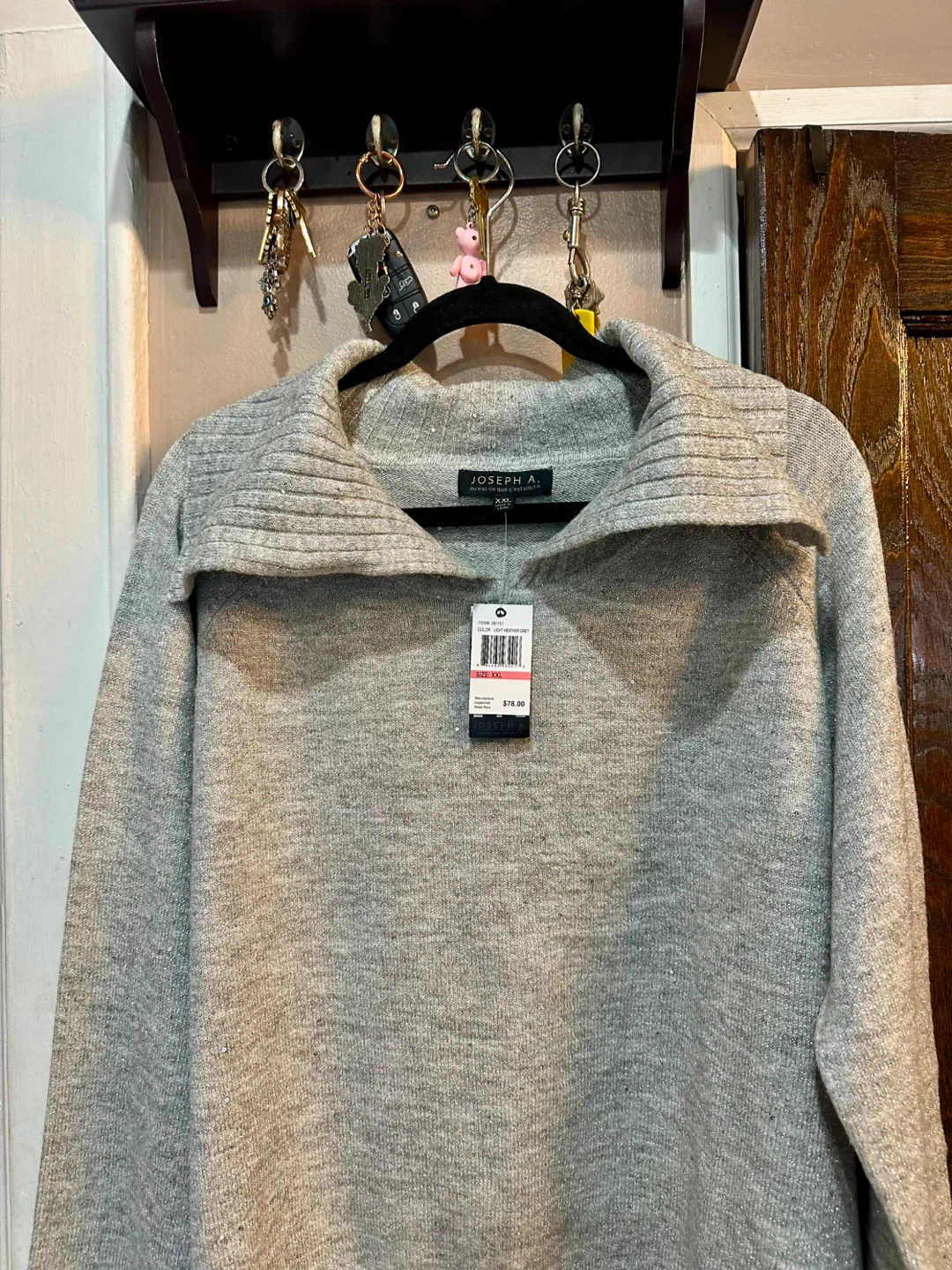 Joseph A Women’s Metallic Shimmer Knit Sweater in Gray - photo 3