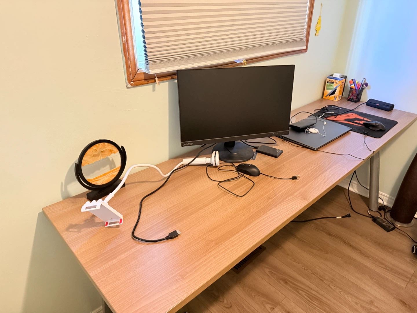 Wooden Desk with Silver Legs