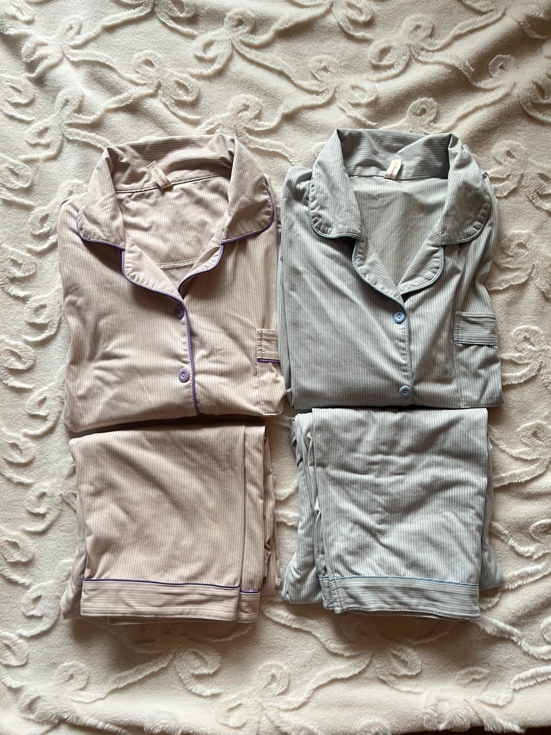 Striped Pajama Sets - Pink and Blue - photo 2