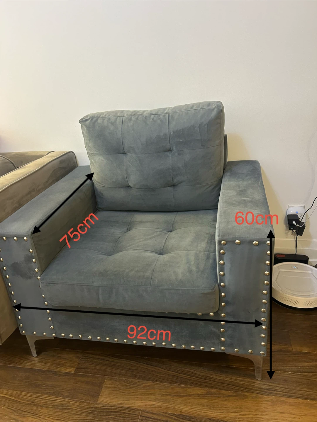 3-Piece Grey Sofa Set – Couch, Loveseat & Armchair - photo 5